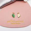 Gold-plated alloy maple leaf charms with green enamel for DIY jewelry making pendants - 10 Pieces Pack / Green