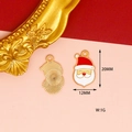 Detail view of alloy Santa Claus charm showing dimensions 20x12mm and back texture. - Christmas Series (F-3) / Santa Face Circle
