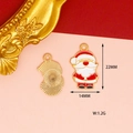 Detailed size view of Santa Claus enamel alloy charm for Christmas jewelry DIY - Christmas Series (F-3) / Santa Claus