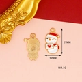 Macro detail of Christmas snowman enamel charm showing 21mm dimensions and golden back texture. - Christmas Series (F-3) / Snowman