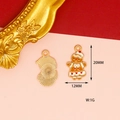 Detalle de dije de hombre de jengibre de Navidad en esmalte, altura de 20 mm - Serie de Navidad (F-3) / Hombre de Jengibre