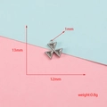 Detaillierte Größenmessungen eines dreifachen Dreiecksanhängers aus Edelstahl Material. - Dreiecksklee (3#) / 13x12mm