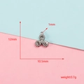 Nahaufnahme von Edelstahl-Kleeblatt-Anhänger mit Maßen 12x10,5 mm und Gewichtsangabe von 0,7 g - Drei Tränen (4#) / 12x10.5mm