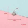 Detailed measurements of stainless steel water-drop clover pendant setting for DIY jewelry - 14x12mm