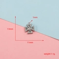 Detailed dimensions and weight of this stainless steel cross pendant for DIY jewelry - 13x11mm
