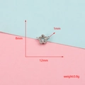 Detailed technical dimension view of a silver stainless steel star charm connector, 12x8mm - 12x8mm