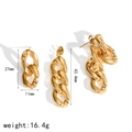 Detail of 18k gold plated stainless steel chunky chain earrings with dimension markings - Gold Chain Style Earrings (TE60719) / Gold