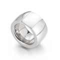 Minimalist wide band stainless steel ring with a polished silver finish - Size 6 / Steel Shell Style (KR38676-K) / Thin Width / Silver