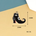 Charme de botte de sorcière d'Halloween en émail avec dimensions 23x25mm et 1.7g - Style Bottes Chauve-souris (D-073)