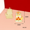 Pendentif serpent du zodiaque en émail doré avec chapeau de danse du lion pour bijoux - Bénédiction de Prospérité Serpent du Zodiaque