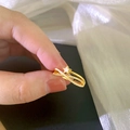 Elegante 18k vergulde sterring met dubbelbandontwerp en sprankelende zirkoniasteentjes - Stralende Ster
