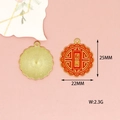 Chinese style red enamel reunion pendant charm for jewelry making 22mm - Reunion Mooncake (3)