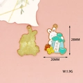 Mid-Autumn Festival rabbit enamel charm with wine jar for DIY jewelry making accessories - Osmanthus Wine Bunny (7)