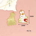 Cute cartoon rabbit enamel charm with lantern for DIY jewelry making accessories - Bunny Carrying Lantern (14)