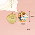 Chinese style Mid-Autumn Festival rabbit enamel charm pendant for DIY jewelry making - Pavilion Bunny (16)