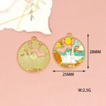 Enamel rabbit charm for Mid-Autumn Festival DIY jewelry with 28x25mm dimensions - Moonlit Night Bunny (18)