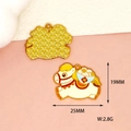 Detailed view of white cartoon horse enamel charm showing front and back with dimensions 25x19mm - Circle Horse (Y-172)
