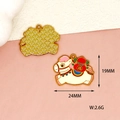 Detailed view of cartoon horse alloy charm with dimensions and weight specifications. - Prosperous Horse (Y-172)