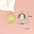 Mid-Autumn Festival rabbit charm pendant in gold and enamel finish, 22x25mm size. - Happy Mid-Autumn (4)