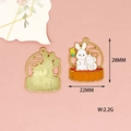 Chinese style Mid-Autumn rabbit enamel pendant for DIY jewelry and crafts making - Mooncake Gift Box Bunny (5)