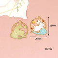 Chinese style enamel rabbit charm pendant with cloud design for DIY jewelry 28x26mm - Moon-Bound Bunny (10)