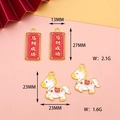 Detailed size view of DIY alloy horse and success plaque charms for jewelry making - 10 Pieces Pack / Success Tag