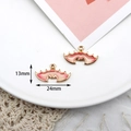 Bat-shaped pink gradient enamel alloy charm for Halloween DIY crafts, measuring 24mm wide - Bat / 10 Pieces Pack / Pink