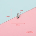 Detailed view of polished stainless steel bean charm with dimensions and weight info - Bean Style (9#) / 50 Pieces