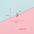 Close-up showing the 4mm stainless steel ball charm pendant with precise measurements - Round Ball Style (11#) / 50 Pieces