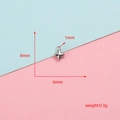 Macro detail of a small stainless steel cross charm showing 8mm by 6mm dimensions - Cross Clover Style (12#) / 50 Pieces