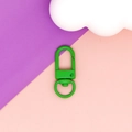 Close-up of green swivel lobster clasp for DIY keychain and bag jewelry accessories - Green