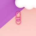 Detailed macro shot of a vibrant pink matte swivel lobster clasp for DIY bag and jewelry making - Deep Pink