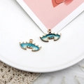 Handmade blue gradient bat alloy enamel charms for Halloween DIY jewelry making - Bat / 10 Pieces Pack / Blue