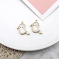Small Halloween alloy ghost pendant with white enamel and golden edges for DIY jewelry. - White Ghost / 10 Pieces Pack