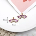 Purple gradient bat pendant charm for Halloween DIY jewelry making accessories, 24x13mm - Bat / 10 Pieces Pack / Purple