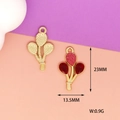Close-up of balloon charms showing red glitter enamel finish and 23mm product height - Balloon (L-037) / Multicolor