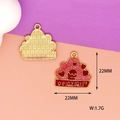 Detailed view of red glitter heart charm with 22mm dimensions and 1.7g weight - Heart Paw (L-037) / Red