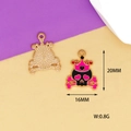 Detailed view of Halloween alloy skull charm with pink crown, dimensions and weight - Rose Pink Crown Skull