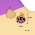 Halloween alloy pumpkin charm pendant measurements 23x20mm weight 1.8g detailed close-up image - Purple Pumpkin