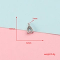 Makroaufnahme einer 10x6mm Tropfen-Edelstahl-Krallenfassung inkl. Gewichtsangabe. - Wassertropfen 3-Krallenfassung (2#) / 10x6mm