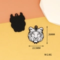 Detailmaße des schwarz-weißen Tiger-Anhängers aus Legierung für DIY-Schmuck - Tiger-Stil