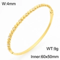 Elegante bracciale in acciaio inossidabile placcato oro 18K con zirconi brillanti - Stile Punti Equidistanti con Strass (KB211003-KSZ) / Oro