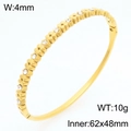 Bracciale rigido in acciaio inox dorato con motivo a stelle e strass scintillanti - Stile a Cerniera con Pietre Multiple (KB211046-KSZ) / Oro