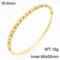 Elegante bracciale in acciaio inossidabile dorato a cuore con strass di cristallo - Stile Cuore e Pietra Alternati (KB211047-KSZ) / Oro