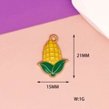 Close-up of a corn cob enamel pendant charm with 21mm and 15mm dimensions - Thanksgiving Corn