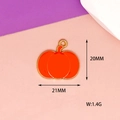 Detailed view of orange enamel pumpkin charm showing dimensions 20x21mm and weight - Thanksgiving Pumpkins