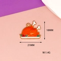 Detail of Thanksgiving turkey enamel pendant showing 21x18mm dimensions and 1.4g weight - Thanksgiving Turkey