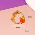 Detail shot of Thanksgiving pumpkin wreath pendant showing dimensions 30mm x 30mm and weight. - Pumpkin Maple Wreath