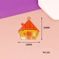 Close-up of enamel house charm for Thanksgiving jewelry with size 30x28mm and weight. - Maple Leaf House