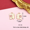 Detail view of lucky Chinese character charm showing AB sides and dimensions. - Fa (Green Dragon)